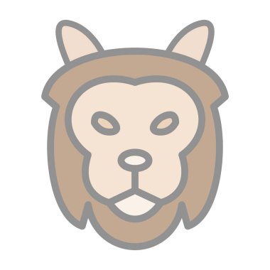 Aslan etobur simgesi, basit vektör illüstrasyonu 