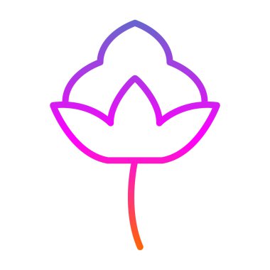 Pamuk çiçek simgesinin vektör illüstrasyonu 