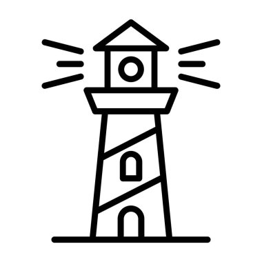 deniz feneri web simgesi, vektör illüstrasyonu 