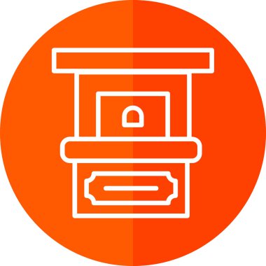 Bilet Ofisi simgesi vektör illüstrasyonu