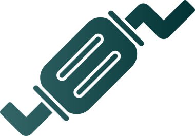 Egzoz borusu sistemi vektör simgesini özetliyor. Sembol, logo