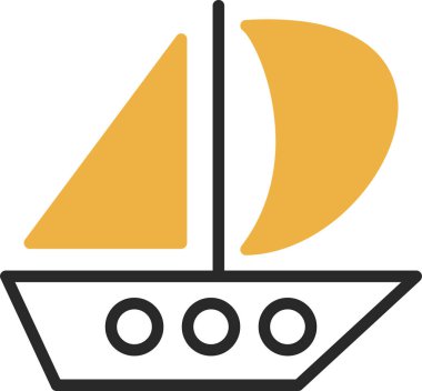 Yelkenli tekne ikonu. Web için yelkenli tekne vektör simgesinin özet çizimi 