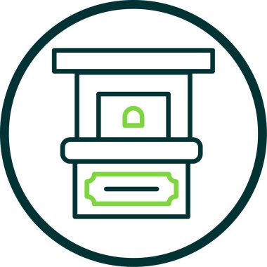 Bilet Ofisi simgesi vektör illüstrasyonu