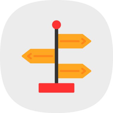 Yön, işaret direği simgesi. Basit vektör illüstrasyonu