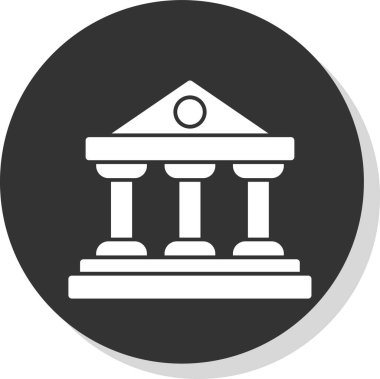 Banka binası. Web simgesi basit illüstrasyon