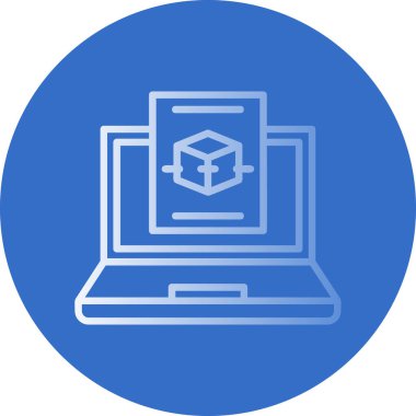 Dizüstü bilgisayar simgesinin vektör çizimi