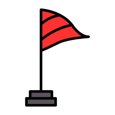 Rüzgar bayrağı düz simgesinin vektör illüstrasyonu