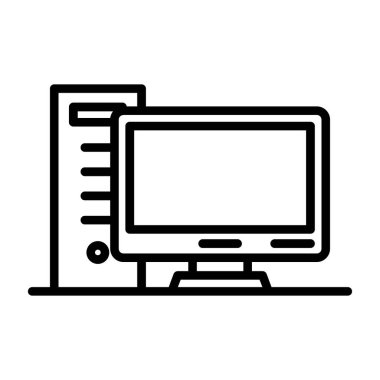 pc bilgisayar simgesinin vektör illüstrasyonu 