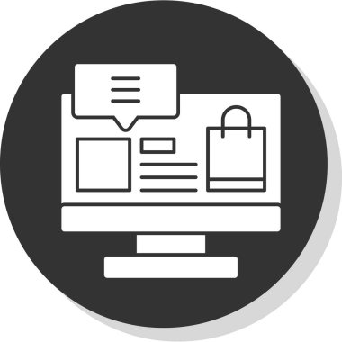 çevrimiçi alışveriş simgesi, vektör illüstrasyonu