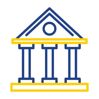 Banka binası. Web simgesi basit illüstrasyon