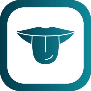 dil dışarı yüz simgesi, vektör illüstrasyonu 