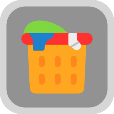 çamaşır sepeti vektör çizimi tasarımı