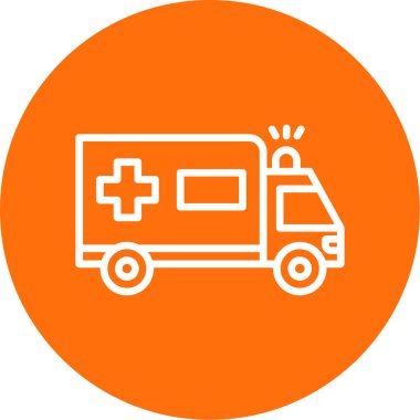 düz ambulans simgesi vektör illüstrasyonu