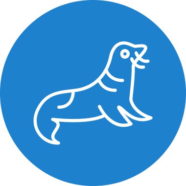 şirin fok simgesi, vektör illüstrasyonu