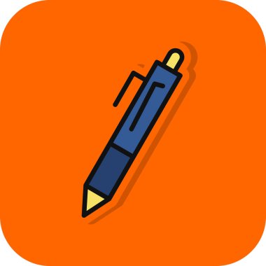 Dolma kalem simgesi, vektör illüstrasyonu basit tasarım