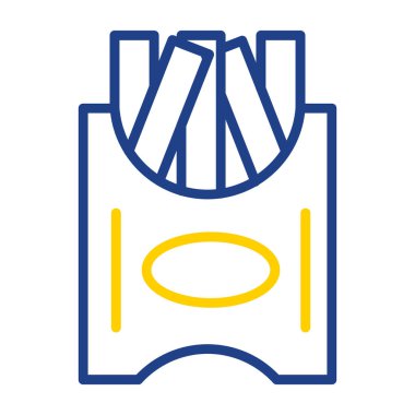 Patates kızartması düz simgesi, vektör çizimi basit tasarım