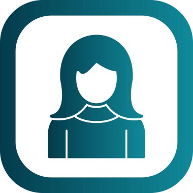 kız düz simgesi, vektör illüstrasyonu