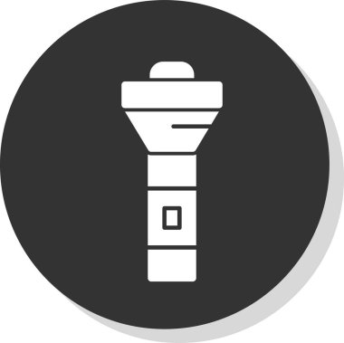Flashlight düz simgesi, vektör illüstrasyon tasarımı