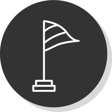 Rüzgar bayrağı düz simgesinin vektör illüstrasyonu