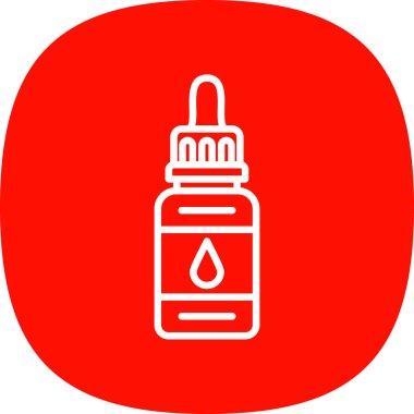 Sıvı damlanın vektör simgesi, kanla birlikte bir şişe sıvı