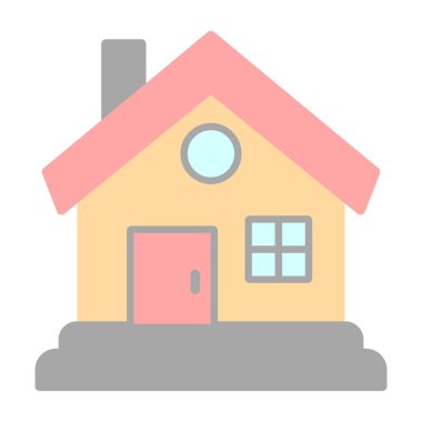 Ev vektör tasarımı. Ev düz simgesi 