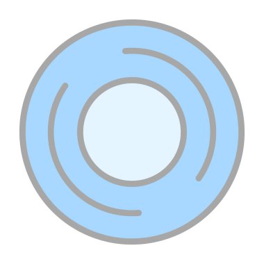 Beyaz arkaplandaki mavi daire simgesinin vektör çizimi