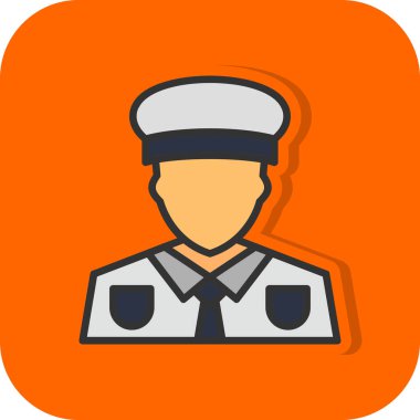 Asker düz vektör simgesi