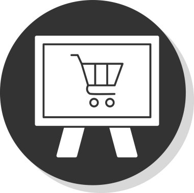 çevrimiçi alışveriş simgesi, vektör illüstrasyonu