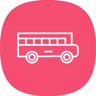 Okul servisi simgesi, vektör illüstrasyonu basit tasarım