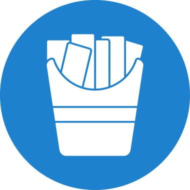 Patates kızartması düz simgesi, vektör çizimi basit tasarım