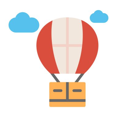 Hava balonuna çarptı. Web simgesi basit illüstrasyon