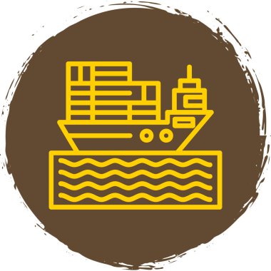 Kargo gemisi kutsal kişilerin resmi, vektör çizim