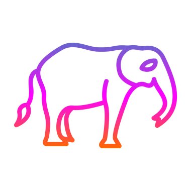 Fil simgesi, vektör illüstrasyonu basit tasarım