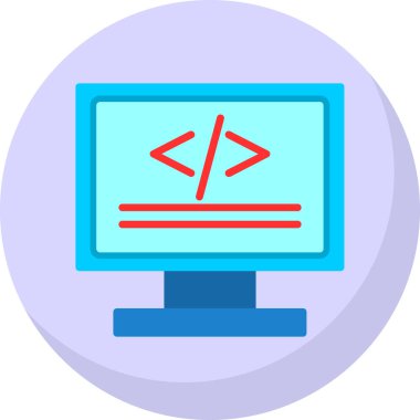 Kod işareti. Kodlama simgesi. vektör illüstrasyonu