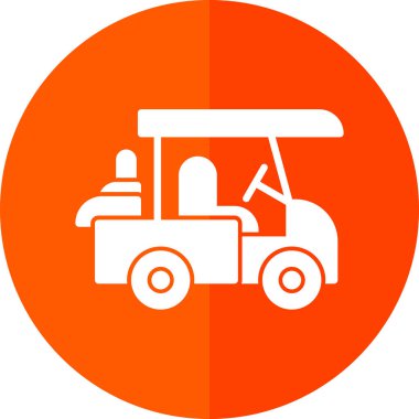 Bir golf arabası simgesinin vektör çizimi