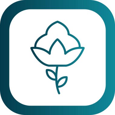 Pamuk çiçek simgesinin vektör illüstrasyonu 