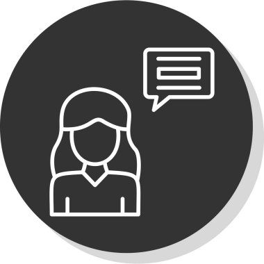 Kadın. Web simgesi basit illüstrasyon