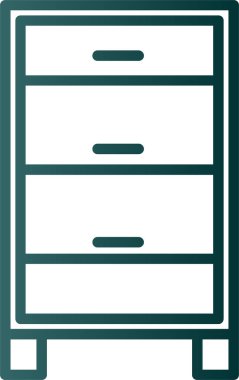 Çekmeceler, mobilya simgesi, basit illüstrasyon 