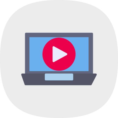 Video oynatıcı düz vektör simgesi