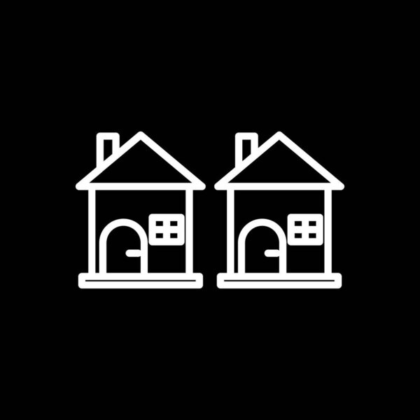 Два дома плоская иконка, векторная иллюстрация
