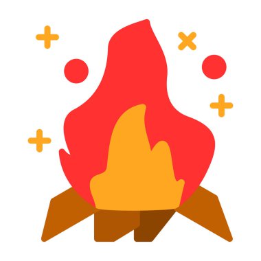 Şenlik ateşi. Web simgesi basit tasarım