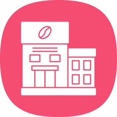 Kafe binası simgesi, vektör illüstrasyon tasarımı