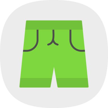 Yeşil Şort simgesi, vektör illüstrasyonu basit tasarım