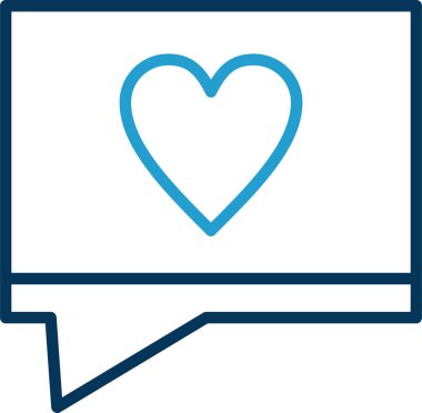 vektör illüstrasyonunda baloncuk sohbeti kalp simgesi