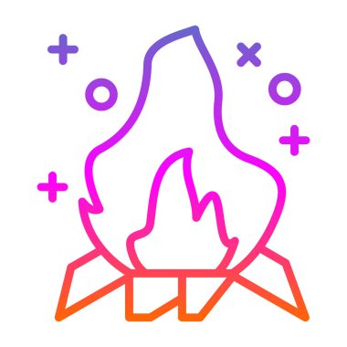 Şenlik ateşi. Web simgesi basit tasarım