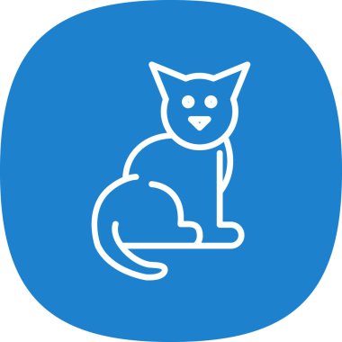 Kedi. Web simgesi vektör illüstrasyonu