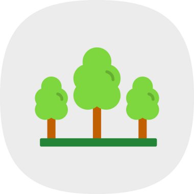 Düz ağaç simgesinin vektör illüstrasyonu