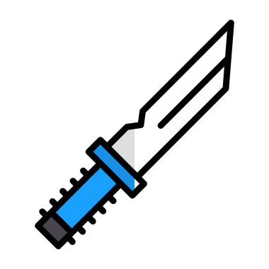 Bıçak düz simgesi, vektör illüstrasyonu 