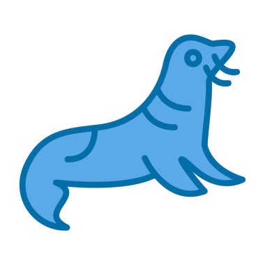 şirin fok simgesi, vektör illüstrasyonu