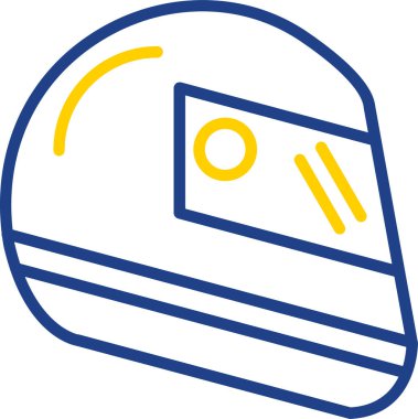 Kask simgesi basit tasarım illüstrasyonu 